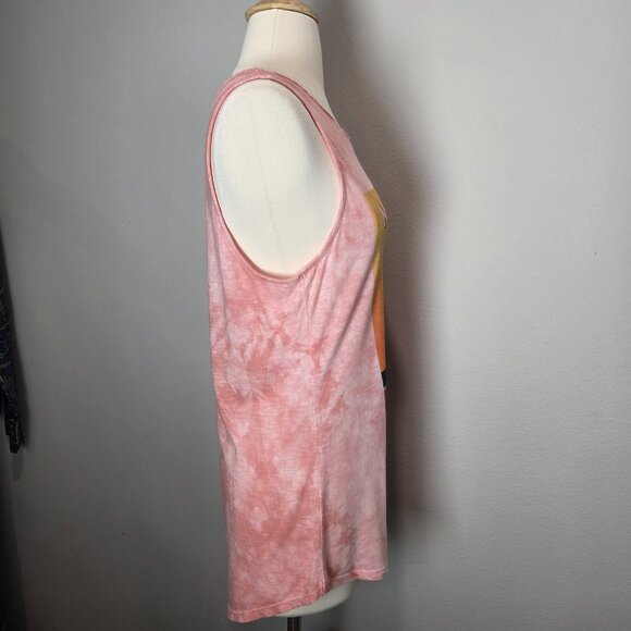 Lucky Brand Mojave Medium Women Tank Top Tie Dye Washed Print Sunset Desert Road - Picture 4 of 7